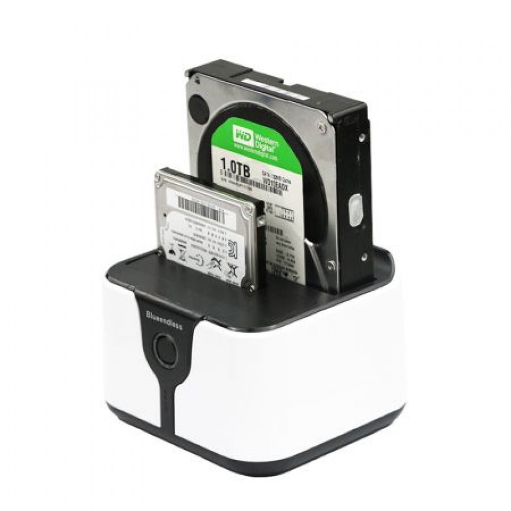 HDD Docking Station Dual Bay 2.5"/3.5" SATA la USB 3.0, functie backup